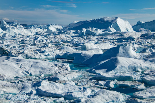 Icefjord Ilulissat at the Glacier Sermeq Kujalleq, Greenland