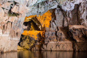 Stalactite and Stalagmite Formations in the (Altinbesik)Gold cradle Cave, ibradi, Antalya.