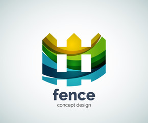 Vector house fence logo template