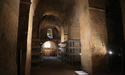 Catacombs,  Monolíthic church, Saint Emilion, France