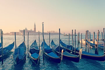 Fototapeten blue gondolas in Venice © Gabriele Maltinti