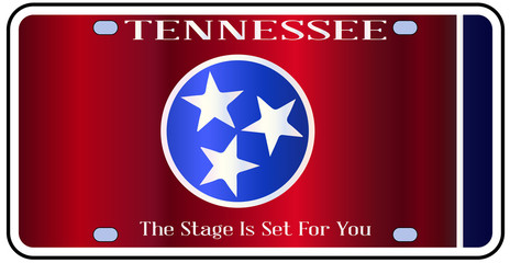 Tennessee State License Plate Flag