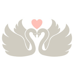 Naklejka premium Two swans