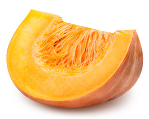 Sliced pumpkin isolated clipping path