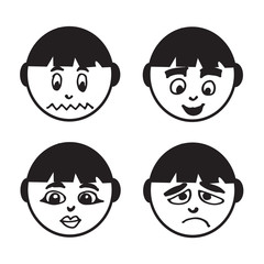 people face emotion icon illustration design
