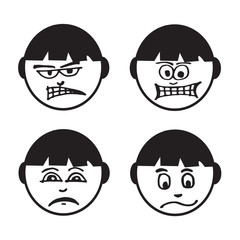 people face emotion icon illustration design