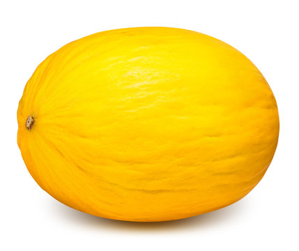 Yellow melon isolated on white background with clipping path