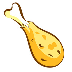 Chicken leg icon. Cartoon style design. Isolated vector illustration