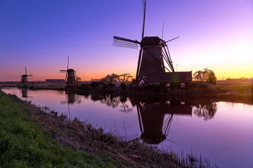 Papier Peint photo autocollant Moulins Windmühlen bei Kinderdijk