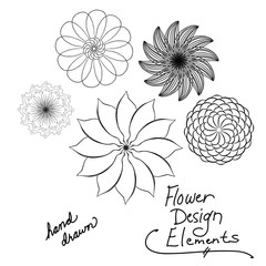 vector set of design elements, flowers stars or button shapes