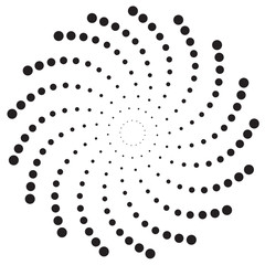 Dots spiral background. Ink drops. Abstract vector object