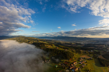 Aerial Landscape View To Hofkirchen In Styria Austria