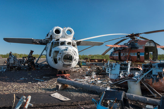 Abandoned and Mi-6 Soviet helicopter