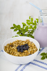 Muesli with blueberries