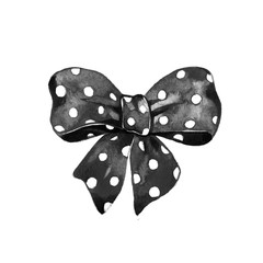 Watercolor illustration halloween black polka dot bows. © Natali_Mias