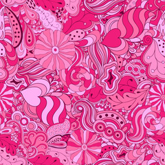 Seamless abstract hand-drawn waves pattern