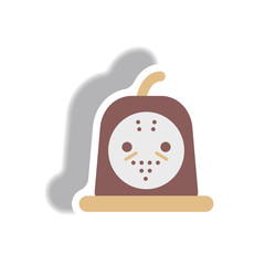 Vector illustration paper sticker Halloween icon bloody jelly