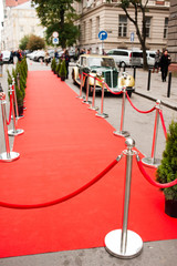 Red Carpet -  is traditionally used to mark the route taken by heads of state on ceremonial and formal occasions