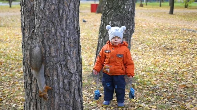 children walk in the autumn Park