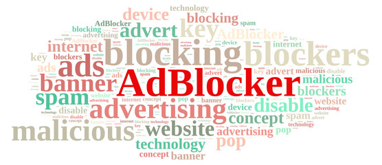 Word cloud on ad blockers.