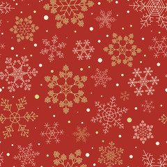 Snowflake seamless pattern. Vintage outline version