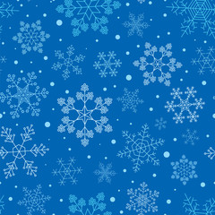 Snowflake seamless pattern. Vintage outline version