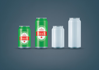 Premium photo-realistic layered vector mock-up set of beer/drink can ready for to showcase your design. Vector file can be scaled to any size you want.