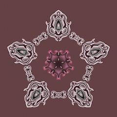 Sfondo con ornamento barocco marsala e grigio