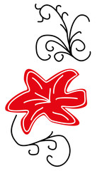 Fototapeta premium Floral ornament Embroidery decor Applique flower decor Simple floral background Basic floral pattern
