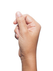 hand hold something on a white background