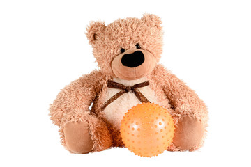 a Teddy bear with a ball
