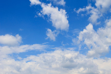 White clouds in the blue sky