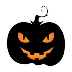 Halloween pumpkin icon isolated on a white background.