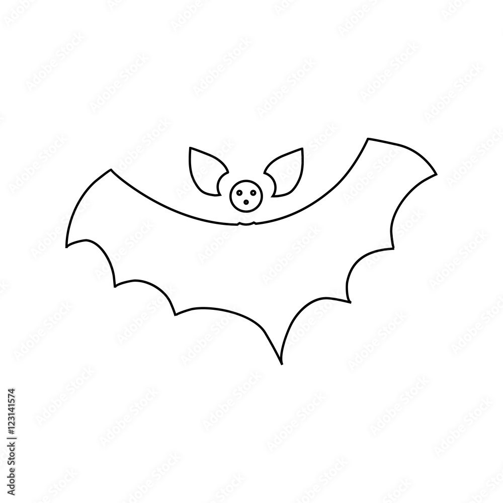 Poster Halloween flying bat icon. Outline illustration of bat vector icon for web design - Posters