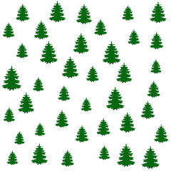 Fototapeta premium Vector illustration. Abstract illustration of a seamless pattern of Christmas trees on a white background. design for packaging, backdrop, wrapping