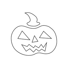 Pumpkin for halloween icon. Outline illustration of pumpkin vector icon for web design