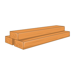 Timber planks icon. Cartoon illustration of planks vector icon for web design