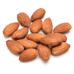 almond nuts isolated on white background close up