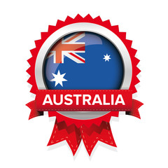 Australia flag badge vector