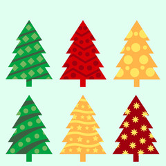 Fototapeta premium Christmas tree set - vector illustration
