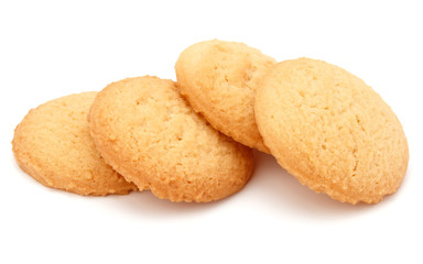 short pastry cookies isolated on white background
