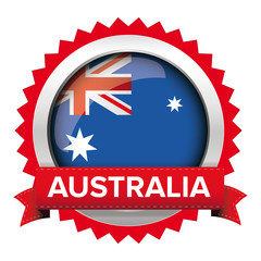 Australia flag badge vector