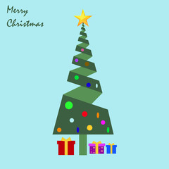 Christmas tree vector illustration, Merry Christmas