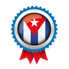 Cuba flag button badge