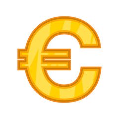 Euro icon. Cartoon illustration of euro vector icon for web design