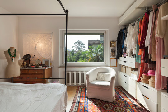Interior, comfortable bedroom