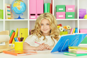 student girl  with book