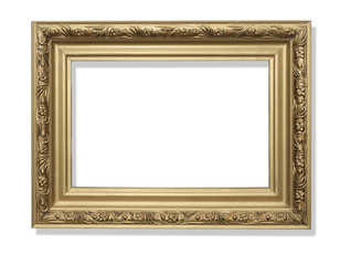 Gold frame. Isolated on white