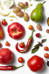 Healthy food on a white background