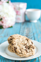 cookies on a wooden background.